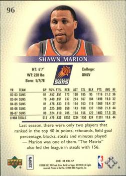 2007-08 SP Authentic - Retail #96 Shawn Marion Back