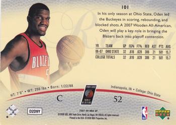 2007-08 SP Authentic - Retail #101 Greg Oden Back