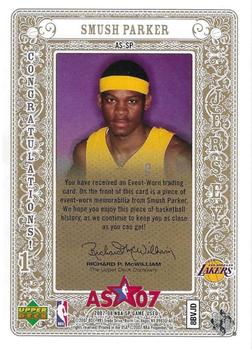 2007-08 SP Game Used - All-Star Jersey #AS-SP Smush Parker Back