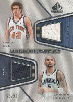 2007-08 SP Game Used - Authentic Fabrics Dual #AFD-LB Carlos Boozer / David Lee Front