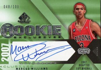 2007-08 SP Game Used - Rookie Exclusives Autographs #RE-MW Marcus Williams Front