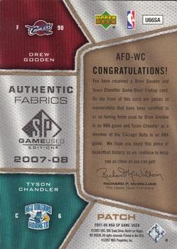 2007-08 SP Game Used - Authentic Fabrics Dual Patch #AFD-WC Tyson Chandler / Drew Gooden Back