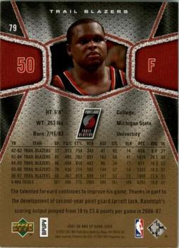 2007-08 SP Game Used - Gold #79 Zach Randolph Back