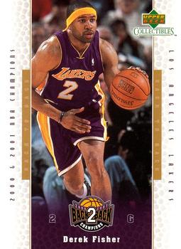 2001 Upper Deck Los Angeles Lakers Back2Back Champions #LA4 Derek Fisher Front