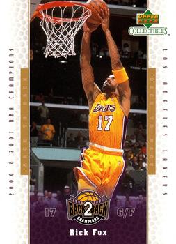 2001 Upper Deck Los Angeles Lakers Back2Back Champions #LA5 Rick Fox Front