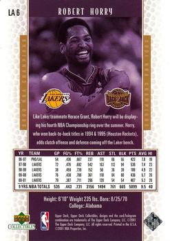 2001 Upper Deck Los Angeles Lakers Back2Back Champions #LA6 Robert Horry Back