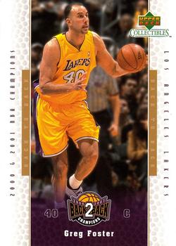 2001 Upper Deck Los Angeles Lakers Back2Back Champions #LA12 Greg Foster Front