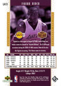 2001 Upper Deck Los Angeles Lakers Back2Back Champions #LA13 Isaiah Rider Back
