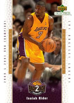 2001 Upper Deck Los Angeles Lakers Back2Back Champions #LA13 Isaiah Rider Front