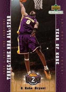 2001 Upper Deck Los Angeles Lakers Back2Back Champions #LA15 Kobe Bryant Front