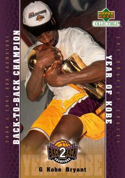 2001 Upper Deck Los Angeles Lakers Back2Back Champions #LA16 Kobe Bryant Front