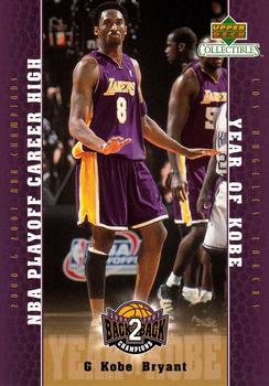 2001 Upper Deck Los Angeles Lakers Back2Back Champions #LA19 Kobe Bryant Front