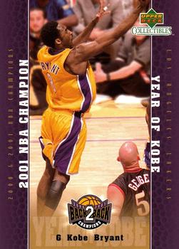 2001 Upper Deck Los Angeles Lakers Back2Back Champions #LA20 Kobe Bryant Front