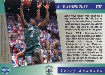 1993-94 Upper Deck German - Triple Double #TD7 Larry Johnson Back
