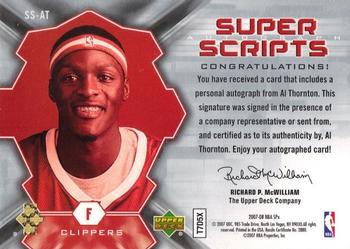 2007-08 SPx - Super Scripts #SS-AT Al Thornton Back