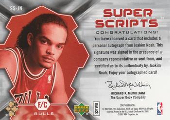 2007-08 SPx - Super Scripts #SS-JN Joakim Noah Back