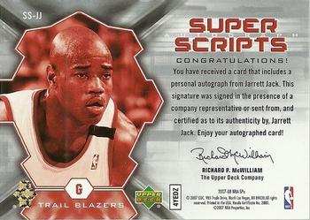 2007-08 SPx - Super Scripts #SS-JJ Jarrett Jack Back