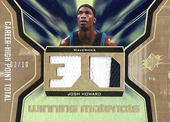 2007-08 SPx - Winning Materials Stats Patches #WMJ-JH Josh Howard Front