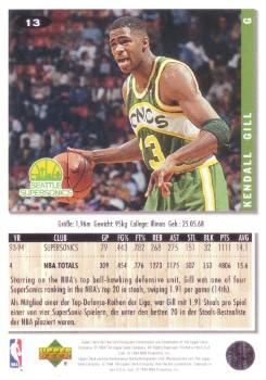 1994-95 Collector's Choice German #13 Kendall Gill Back