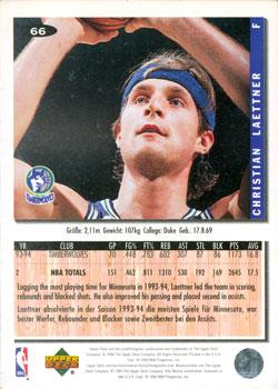 1994-95 Collector's Choice German #66 Christian Laettner Back