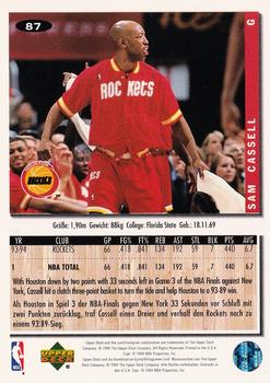 1994-95 Collector's Choice German #87 Sam Cassell Back