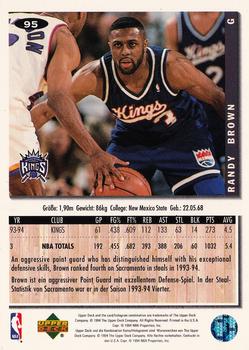 1994-95 Collector's Choice German #95 Randy Brown Back