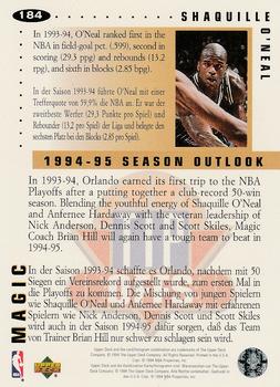 1994-95 Collector's Choice German #184 Shaquille O'Neal Back