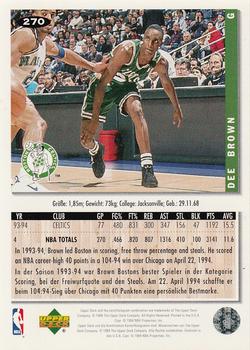 1994-95 Collector's Choice German #270 Dee Brown Back