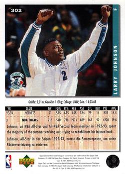 1994-95 Collector's Choice German #302 Larry Johnson Back