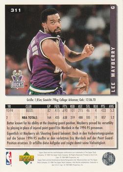 1994-95 Collector's Choice German #311 Lee Mayberry Back