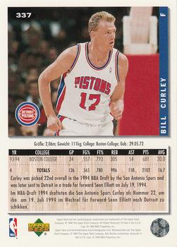 1994-95 Collector's Choice German #337 Bill Curley Back