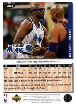 1994-95 Collector's Choice German #354 Horace Grant Back