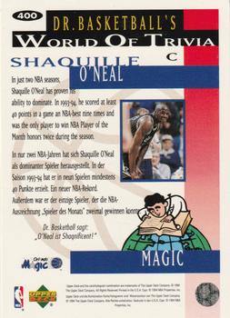 1994-95 Collector's Choice German #400 Shaquille O'Neal Back