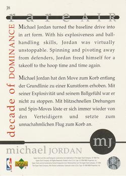 1994-95 Collector's Choice German - Michael Jordan Rare Air Decade of Dominance #J8 Michael Jordan Back