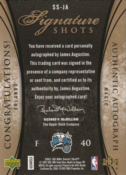 2007-08 Upper Deck Sweet Shot - Signature Shots #SS-JA James Augustine Back