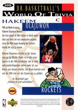 1994-95 Collector's Choice German - Gold Signatures #399 Hakeem Olajuwon Back