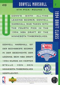 1994-95 Collector's Choice German - Gold Signatures #410 Donyell Marshall Back