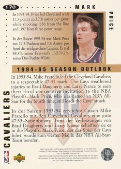 1994-95 Collector's Choice German - Gold Signatures #170 Mark Price Back