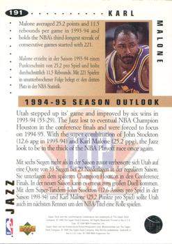 1994-95 Collector's Choice German - Gold Signatures #191 Karl Malone Back