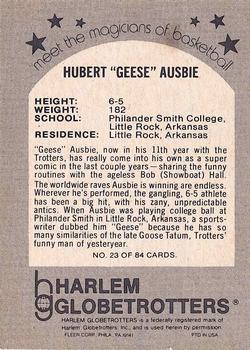 1971 Fleer Harlem Globetrotters #23 Geese Ausbie Back