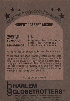 1971 Fleer Harlem Globetrotters #25 Geese Ausbie Back