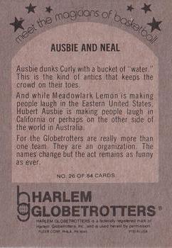 1971 Fleer Harlem Globetrotters #26 Geese Ausbie / Curly Neal Back