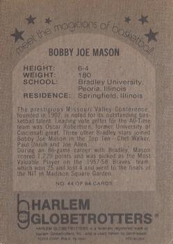 1971 Fleer Harlem Globetrotters #44 Bobby Joe Mason Back