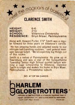 1971 Fleer Harlem Globetrotters #47 Clarence Smith Back