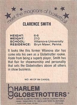 1971 Fleer Harlem Globetrotters #48 Clarence Smith Back