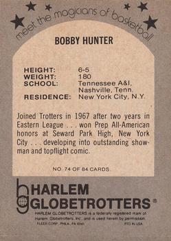 1971 Fleer Harlem Globetrotters #74 Bobby Hunter Back