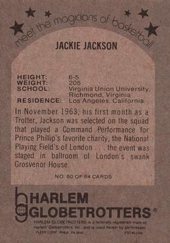 1971 Fleer Harlem Globetrotters #80 Jackie Jackson Back