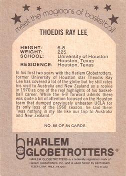 1971 Fleer Harlem Globetrotters #55 Theodis Ray Lee Back
