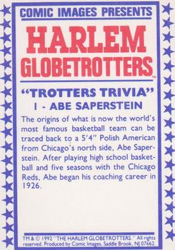 1992 Comic Images Harlem Globetrotters #1 Abe Saperstein Back