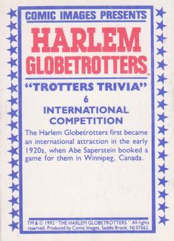 1992 Comic Images Harlem Globetrotters #6 International Competition Back